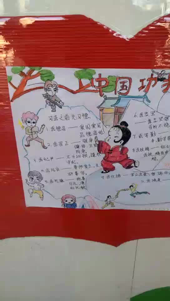 东营龙威武术小学员做的手抄报