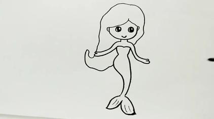 海的女儿简笔画简单图片