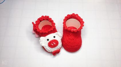 小猪鞋子的钩法 - 西瓜视频